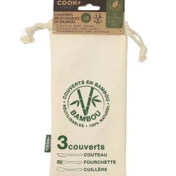 Fabrique de Styles Accessoires Réutilisables>3 couverts réutilisables en bambou Naturel
