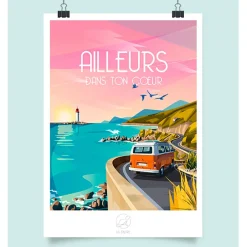 Fabrique de Styles Cadres Déco Et Affiches>Affiche ailleurs 42x59.4cm Multicolore