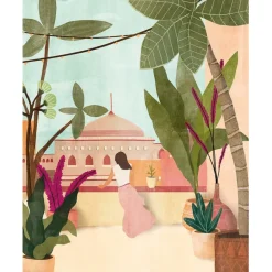 Fabrique de Styles Cadres Déco Et Affiches>Affiche femme balcon 30x40cm Multicolore