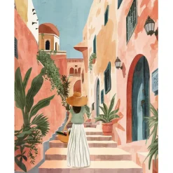 Fabrique de Styles Cadres Déco Et Affiches>Affiche femme ruelle 30x40cm Multicolore