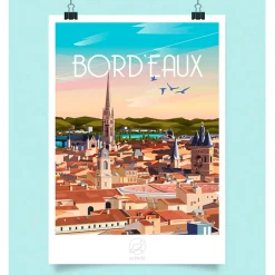 Fabrique de Styles Cadres Déco Et Affiches>Affiche ville Bordeaux 42x59.4cm Multicolore