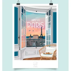 Fabrique de Styles Cadres Déco Et Affiches>Affiche ville Paris 42x59.4cm Multicolore