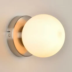 Fabrique de Styles Appliques>Applique en metal et verre h12cm alu brosse - seventy Argenté