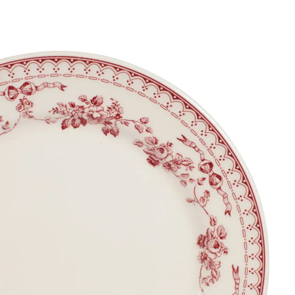 Fabrique de Styles Assiettes>Assiette à dessert en faïence bordeaux d20.5cm - faustine Blanc