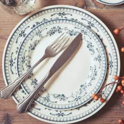 Fabrique de Styles Assiettes>Assiette à dessert en faience ancien d20cm - faustine Bleu