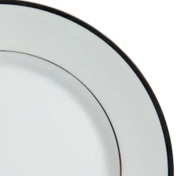 Fabrique de Styles Assiettes>Assiette à dessert en porcelaine blanc et platine d20cm - ginger Blanc, Platine