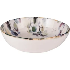 Fabrique de Styles Assiettes>Assiette à pates en faïence blanc d22cm - Garden Multicolore