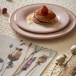 Fabrique de Styles Assiettes>Assiette a dessert en faïence rose poudré d23.5cm -constance Rose Poudre