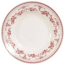 Fabrique de Styles Assiettes>Assiette creuse en faïence bordeaux d23cm - faustine Blanc