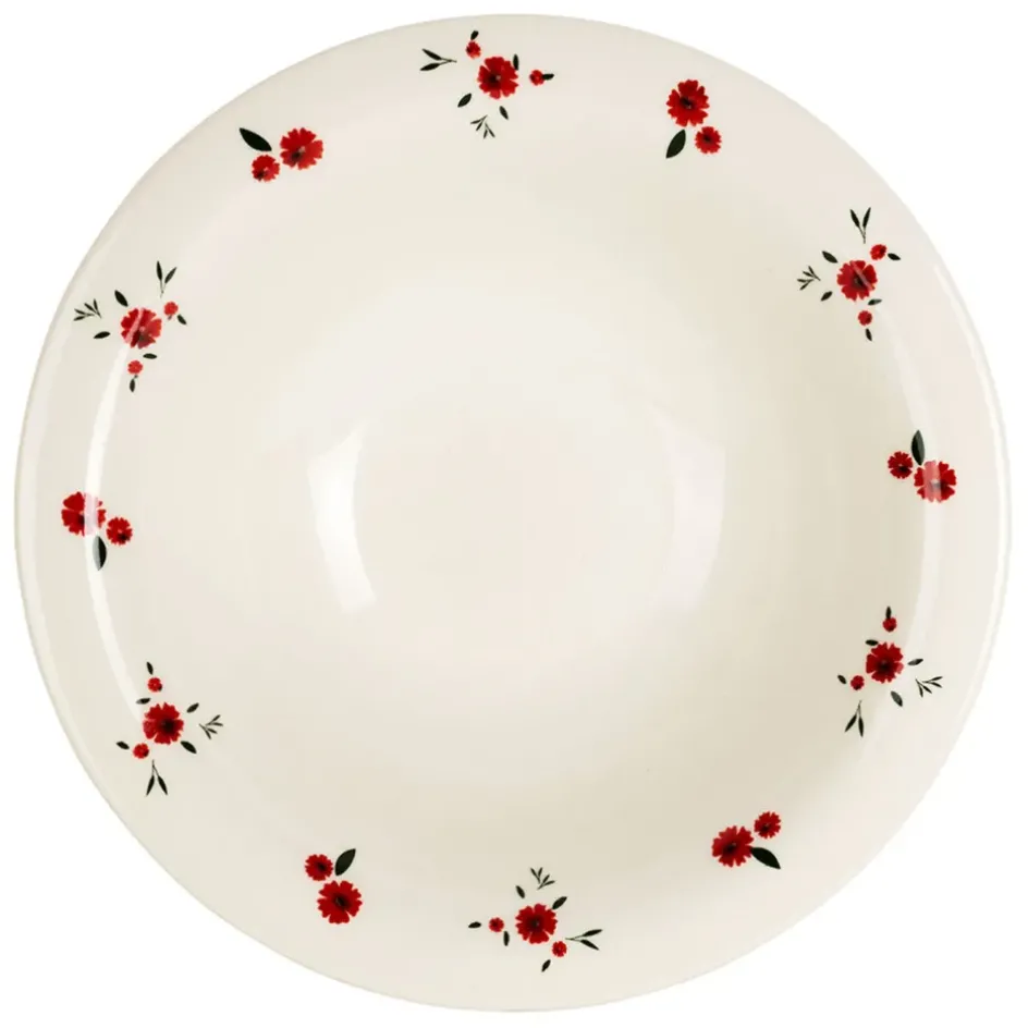Fabrique de Styles Assiettes>Assiette creuse en faience d20cm - Paquerette Rouge