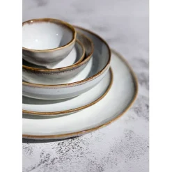 Fabrique de Styles Bols Et Coupelles>Assiette creuse en grès nacré d19cm - Nori