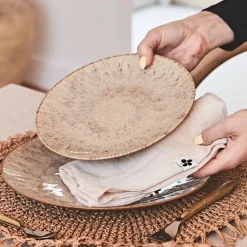 Fabrique de Styles Assiettes>Assiette de dessert en grès d21cm - Akaris Brun