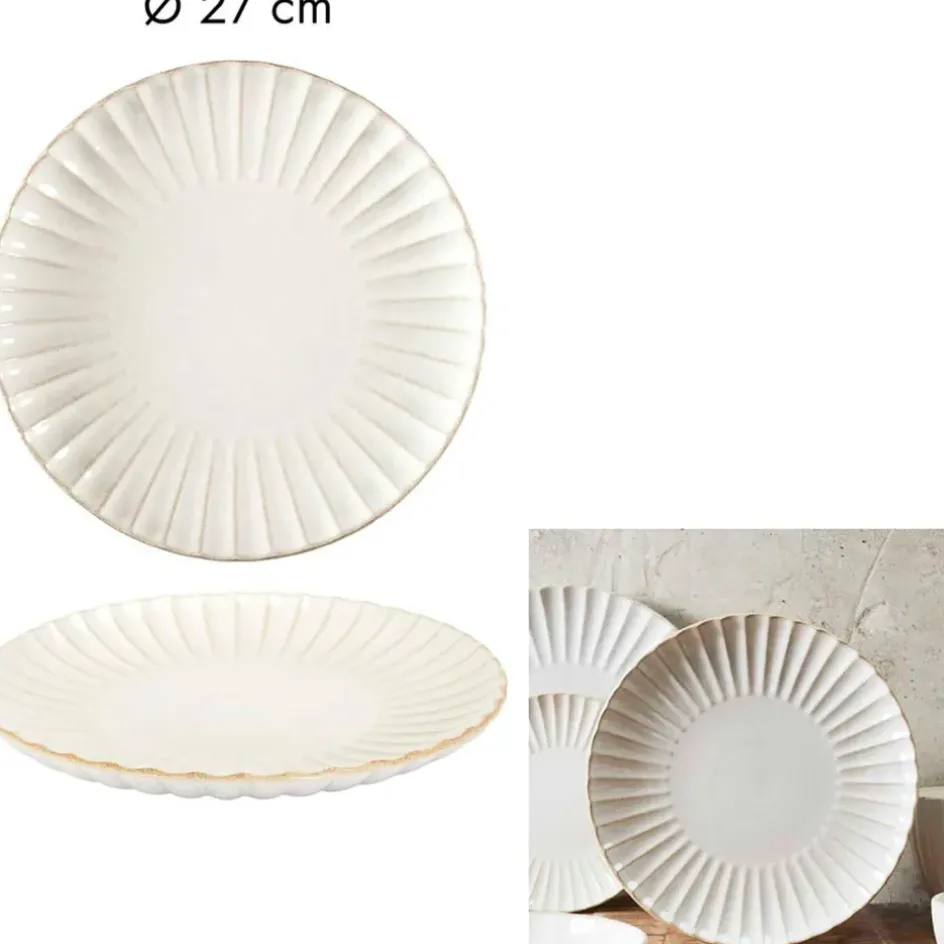 Fabrique de Styles Assiettes>Assiette plate en céramique d27cm - Vlora Beige