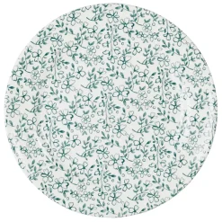 Fabrique de Styles Assiettes>Assiette plate en faïence d26cm - p'tites fleurs Vert