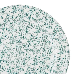 Fabrique de Styles Assiettes>Assiette plate en faïence d26cm - p'tites fleurs Vert