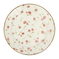 Fabrique de Styles Assiettes>Assiette plate en faïence rose et doré d26cm - Rose Rose, Doré