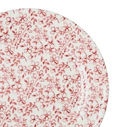 Fabrique de Styles Assiettes>Assiette plate en faïence d26cm -p'tites fleurs Bordeaux