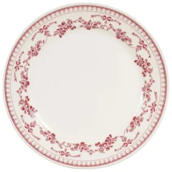 Fabrique de Styles Assiettes>Assiette plate en faïence bordeaux d26cm - faustine Blanc