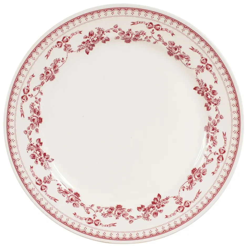 Fabrique de Styles Assiettes>Assiette plate en faïence bordeaux d26cm - faustine Blanc