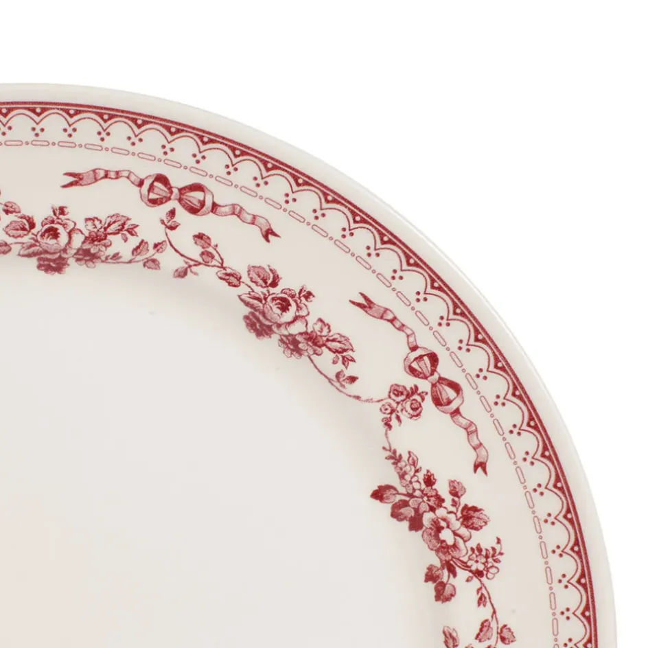 Fabrique de Styles Assiettes>Assiette plate en faïence bordeaux d26cm - faustine Blanc