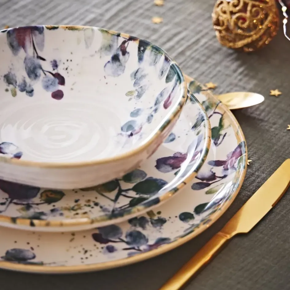 Fabrique de Styles Assiettes>Assiette plate en faïence blanc d27.5cm - Garden Multicolore