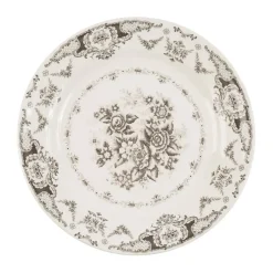 Fabrique de Styles Assiettes>Assiette plate en faïence d26cm - clothilde Gris