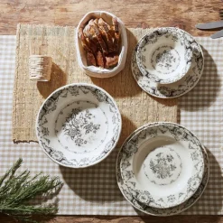 Fabrique de Styles Assiettes>Assiette plate en faïence d26cm - clothilde Gris