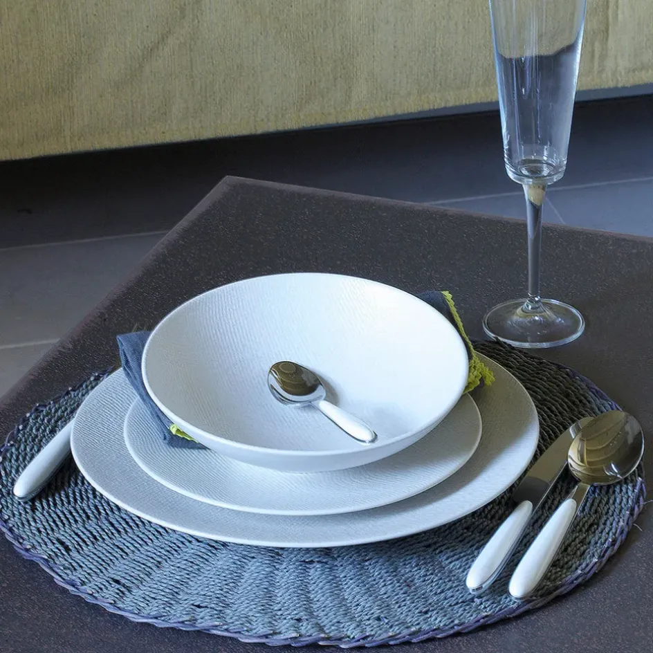 Fabrique de Styles Assiettes>Assiette plate en grès d27cm - Vesuvio Crème