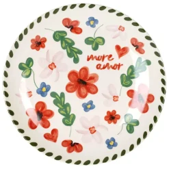 Fabrique de Styles Assiettes>Assiette plate en grès fleur d20.5cm - Bellagio Multicolore