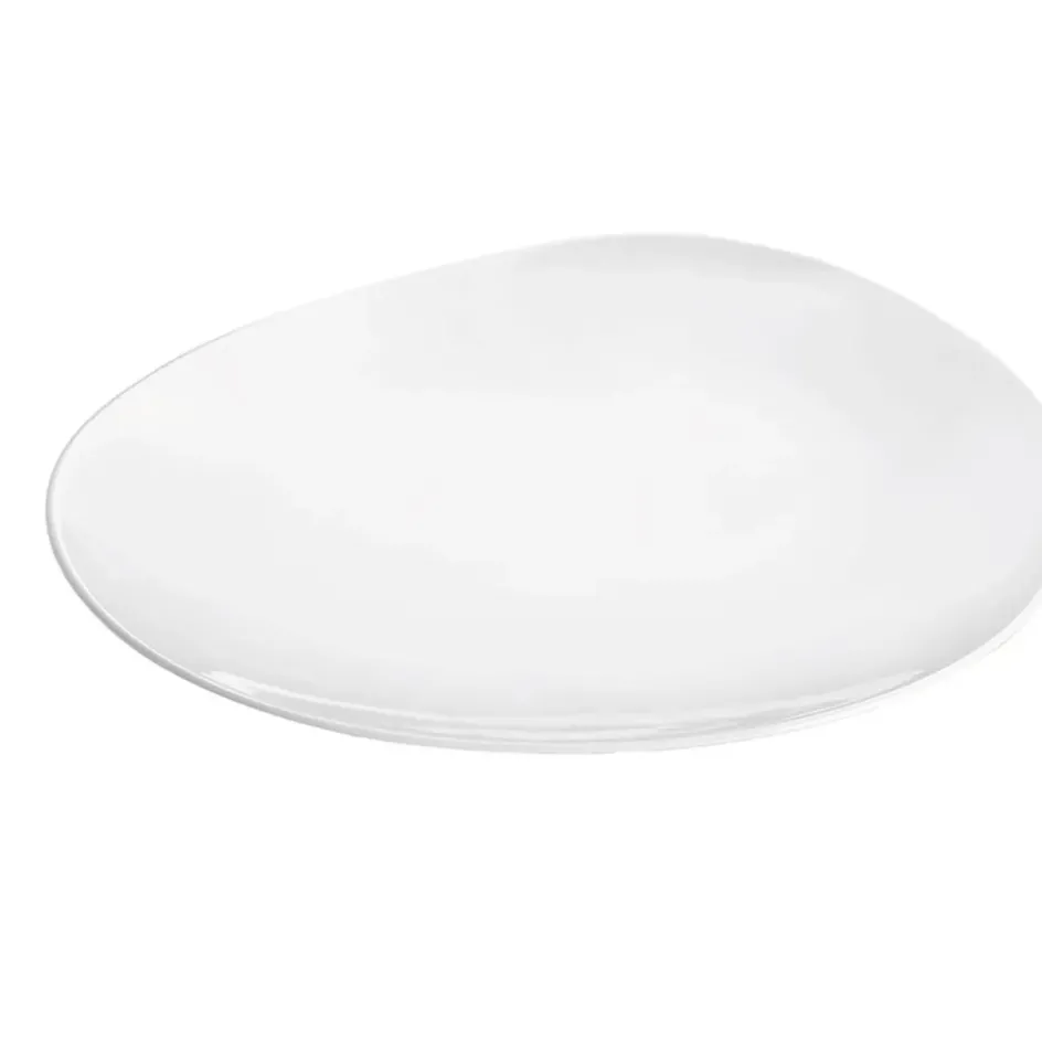 Fabrique de Styles Assiettes>Assiette plate en porcelaine d28cm - Galet Blanc