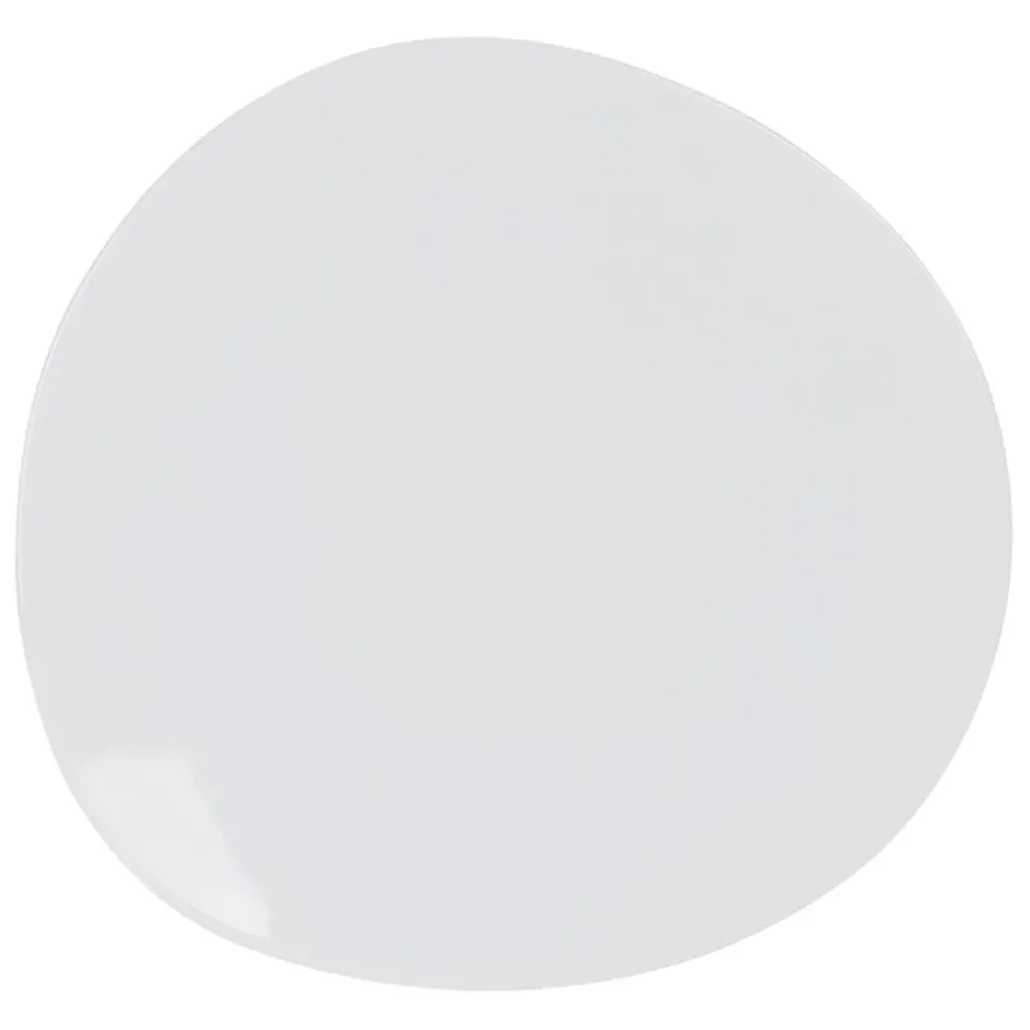 Fabrique de Styles Assiettes>Assiette plate en porcelaine d28cm - Galet Blanc
