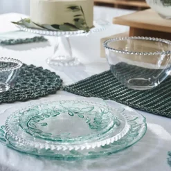 Fabrique de Styles Assiettes>Assiette plate en verre d26cm - perloa Transparent