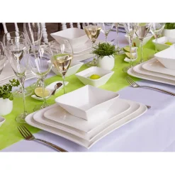 Fabrique de Styles Assiettes>Assiette plate 25.5x25.5cm melody Blanc