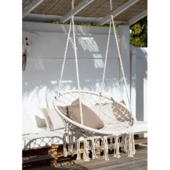 Fabrique de Styles Chaises, Fauteuils|Jardin>Balancelle macramé en coton - Terre inconnue Beige