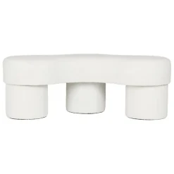 Fabrique de Styles Bancs Et Banquettes>Banc bouclette et fer - Organic Blanc