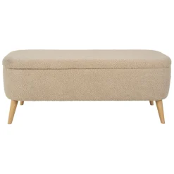 Fabrique de Styles Bancs Et Banquettes>Banc coffre en bouclette - Claudine Sable