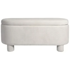 Fabrique de Styles Bancs Et Banquettes>Banc coffre en tissu écru - Tessia Ecru