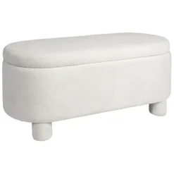 Fabrique de Styles Bancs Et Banquettes>Banc coffre en tissu écru - Tessia Ecru