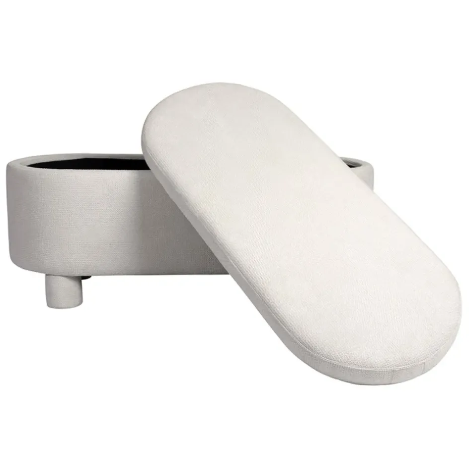 Fabrique de Styles Bancs Et Banquettes>Banc coffre en tissu écru - Tessia Ecru