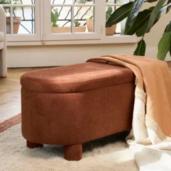 Fabrique de Styles Bancs Et Banquettes>Banc coffre en tissu - Tessia Terracotta