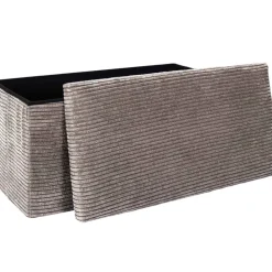 Fabrique de Styles Bancs Et Banquettes>Banc coffre pliable en tissu côtelé - Scarlett Taupe