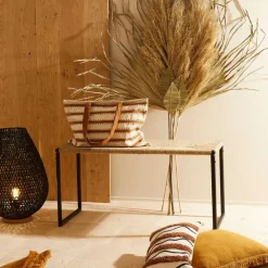 Fabrique de Styles Bancs Et Banquettes>Banc en jute naturel et fer noir - madeira Naturel, Noir