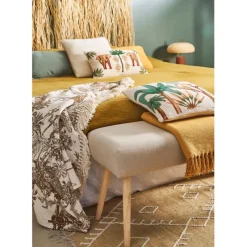 Fabrique de Styles Bancs Et Banquettes>Banc en lin coton et pin écru - Element Ecru