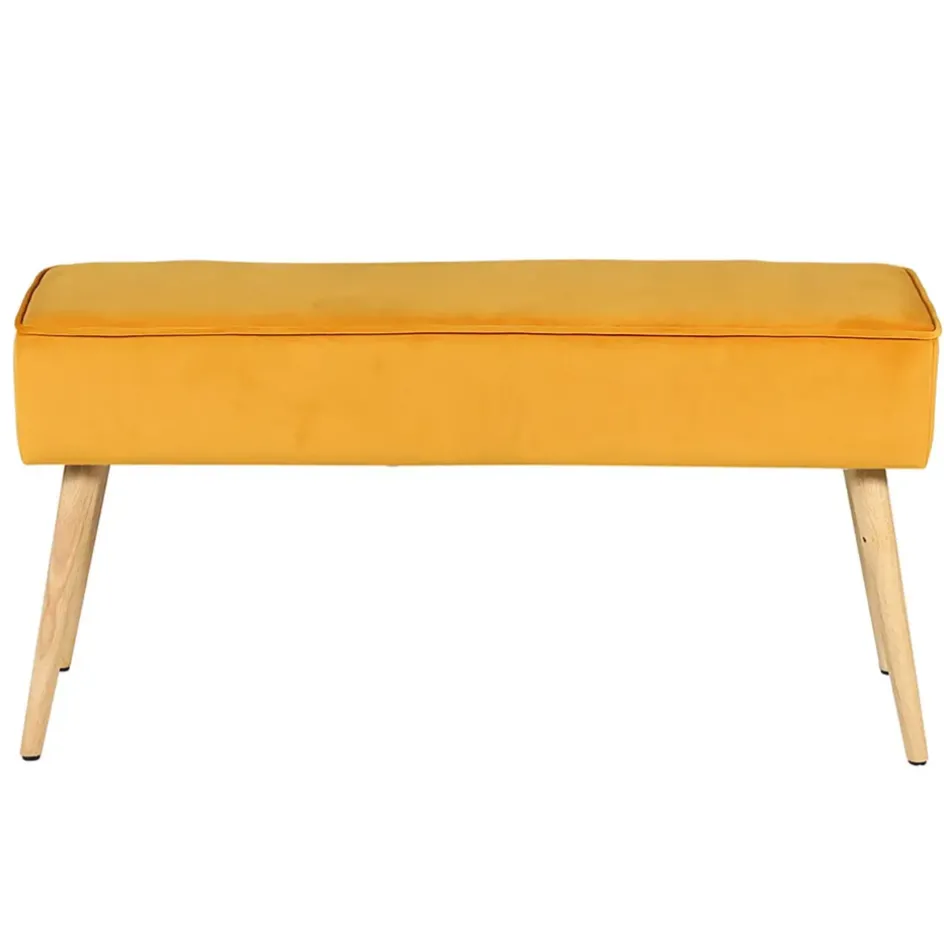 Fabrique de Styles Bancs Et Banquettes>Banc scandinave velours - Popy Moutarde