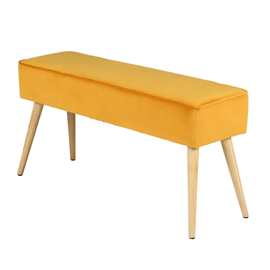 Fabrique de Styles Bancs Et Banquettes>Banc scandinave velours - Popy Moutarde