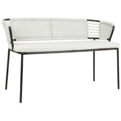 Fabrique de Styles Bancs Et Banquettes>Banquette 2 places en fer noir et coton beige - Cobalt Beige , noir