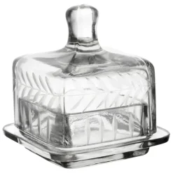 Fabrique de Styles Accessoires De Table>Beurrier carré en verre 8x8cm - Azelie Transparent