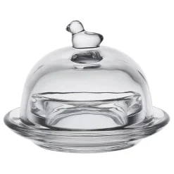 Fabrique de Styles Accessoires De Table>Beurrier rond en verre - Moineau Transparent