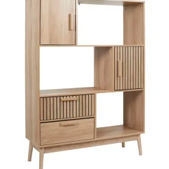 Fabrique de Styles Bibliothèques Et Étagères>Bibliotheque en bois naturel h140cm - Kara Marron