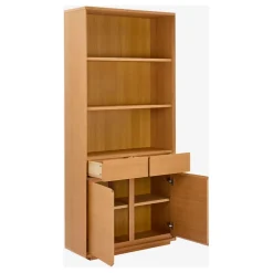 Fabrique de Styles Bibliothèques Et Étagères>Bibliothèque 2 portes en chêne - Hazo Naturel